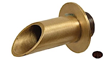 Water Scuppers and Bowls 2" Brass Geo Round Fountain Spout | Antique Bronze | WSBBG8923