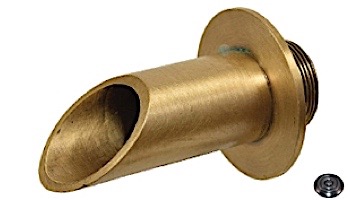 Water Scuppers and Bowls 2" Brass Geo Round Fountain Spout | Pewter | WSBBG8923