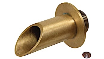 Water Scuppers and Bowls 2" Brass Geo Round Fountain Spout | Weathered Copper | WSBBG8923