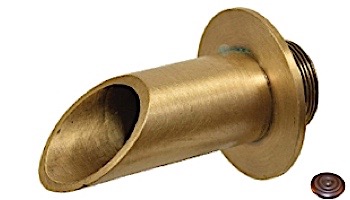 Water Scuppers and Bowls 2" Brass Geo Round Fountain Spout | Weathered Copper | WSBBG8923