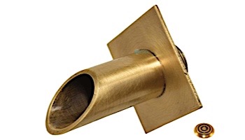 Water Scuppers and Bowls 2" Brass Diamond Geo Water Fountain Spout | French Gold | WSBBD7923