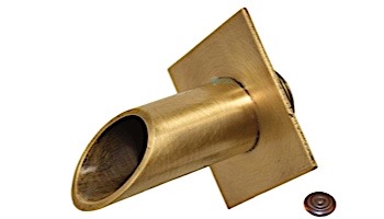 Water Scuppers and Bowls 2" Brass Diamond Geo Water Fountain Spout | Weathered Copper | WSBBD7923