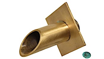 Water Scuppers and Bowls 2" Brass Diamond Geo Water Fountain Spout | Tiffany Patina | WSBBD7923