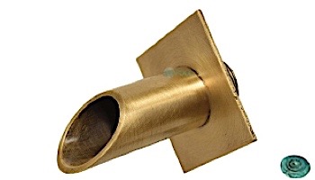 Water Scuppers and Bowls 2" Brass Diamond Geo Water Fountain Spout | Tiffany Patina | WSBBD7923
