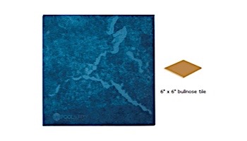 National Pool Tile Blue Seas 6x6 Single Bullnose Pool Tile | Teal Blue | SEA-TEAL SBN