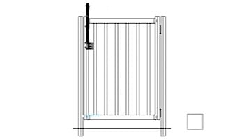 Saftron Self Closing Gate with 54" Plunger Latch For 2200 Series Fencing | 48" H x 36" W | White | FG-2202-4836-W