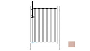 Saftron Self Closing Gate with 54" Plunger Latch For 2200 Series Fencing | 48"H x 36"W | Taupe | FG-2202-4836-T