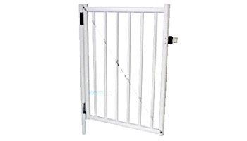 Saftron Self Closing Gate with 54" Plunger Latch For 2200 Series Fencing | 48" H x 36" W | White | FG-2202-4836-W