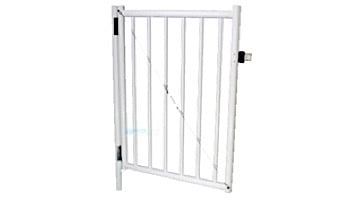Saftron Self Closing Gate with 54" Plunger Latch For 2200 Series Fencing | 48" H x 36" W | White | FG-2202-4836-W