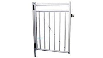 Saftron Self Closing Gate with 54" Plunger Latch For 2400 Series Fencing | 48" H x 36" W | White | FG-2402-4836-W