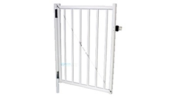 Saftron Self Closing Gate with 54" Plunger Latch For 2200 Series Fencing | 48" H x 36" W | White | FG-2202-4836-W
