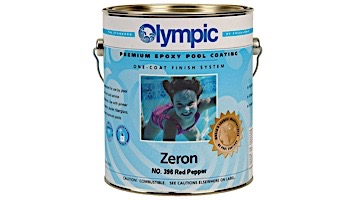 Olympic Zeron Epoxy Pool Paint Kit | Paint + Catalyst 1-Gallon | Red Pepper | 396 G 396-GL