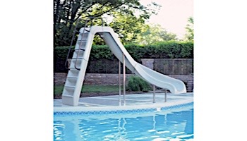 Inter-Fab Wild Ride Pool Slide | Left Curve | Tan | Earth Powder Coated Legs and Handrails | WRS-CLT-A-SS-3