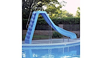 Inter-Fab Wild Ride Pool Slide | Left Curve | Tan | Thermo Plastic Coated Legs and Handrails | WRS-CLT-A-SS-TPC-T