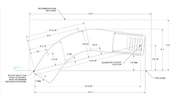 Inter-Fab Wild Ride Pool Slide | Right Curve | White | Handrails and Support Legs ThermoPlastic White| WRS-CR-A-SS-TPC-W