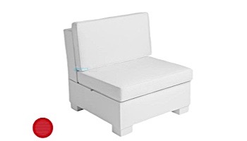 Ledge Lounger Signature Collection Sectional | Middle Piece White Base | Jockey Red Premium 1 Fabric Cushion | LL-SG-S-M-SET-W-P1-4603