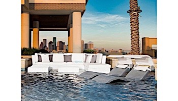 Ledge Lounger Signature Collection Sectional | Middle Piece White Base | Jockey Red Premium 1 Fabric Cushion | LL-SG-S-M-SET-W-P1-4603