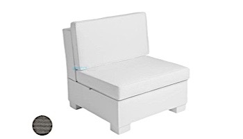 Ledge Lounger Signature Collection Sectional | Middle Piece White Base | Charcoal Grey Standard Fabric Cushion | LL-SG-S-M-SET-W-STD-4644