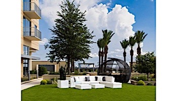Ledge Lounger Signature Collection Sectional | Middle Piece White Base | Charcoal Grey Standard Fabric Cushion | LL-SG-S-M-SET-W-STD-4644