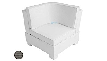 Ledge Lounger Signature Collection Sectional | Corner Piece White Base | Charcoal Grey Standard Fabric Cushion | LL-SG-S-C-SET-W-STD-4644
