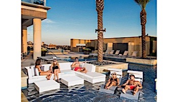 Ledge Lounger Signature Collection Sectional | Corner Piece White Base | Charcoal Grey Standard Fabric Cushion | LL-SG-S-C-SET-W-STD-4644