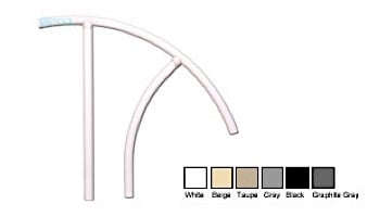 Saftron Triton Series Return to Deck Mounted Handrail | .25" Thickness 1.90" OD | 30" W x 36" H | White | TRTD-130-W