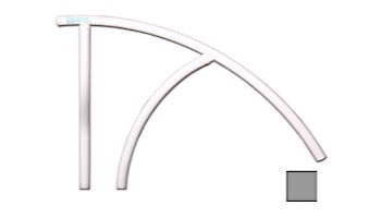 Saftron Triton Series Return to Deck Mounted Handrail | .25" Thickness 1.90" OD | 44" W x 36" H | Gray | TRTD-144-G