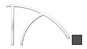 Saftron Triton Series Return to Deck Mounted Handrail | .25" Thickness 1.90" OD | 44" W x 36" H | Graphite Gray | TRTD-144-GG