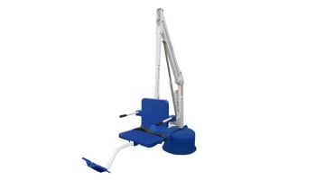 Aqua Creek Revolution Deep Draft Pool Lift with Spa Arm | No Anchor | White Powder Coat with Blue Seat | F-702RLSDD
