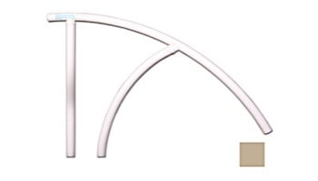 Saftron Triton Series Return to Deck Mounted Handrail | .25" Thickness 1.90" OD | 44" W x 36" H | Taupe | TRTD-144-T