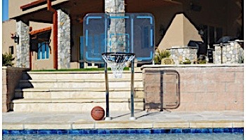 Inter-fab Pro Style Basketball Game Set | 12" Offset Post | On Deck Anchor System | Tan Thermo Plastic Coated Support Legs | SPS-RBALL DC-TPC-T
