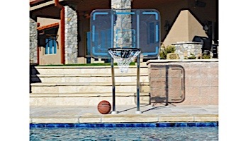Inter-fab Pro Style Basketball Game Set | 18" Offset Post | In Deck Bronze Anchor Jig | Earth Powder Coated Support Legs | SPS-RBAL 18 GBC-3