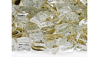 American Fireglass Half Inch Premium Collection | Gold Reflective Fire Glass | 10 Pound Jar | AFF-GDRF12-J