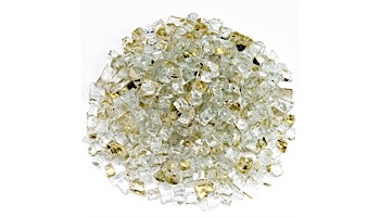 American Fireglass Half Inch Premium Collection | Gold Reflective Fire Glass | 10 Pound Jar | AFF-GDRF12-J