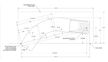 Inter-Fab White Water Pool Slide | Left Curve | Tan | Thermo Plastic Tan Handrails and Legs | WWS-CLT-A-SS-TPC-T
