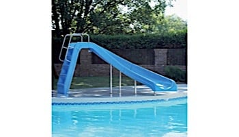 Inter-Fab White Water Pool Slide | Left Curve | Tan | Thermo Plastic Tan Handrails and Legs | WWS-CLT-A-SS-TPC-T