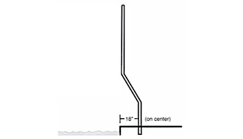 Inter-fab Basketball Game Support Legs | 18" Offset Post | In Deck Mount | Hammertone Gray Powder Coated | SPS-BBALL 18-G-6