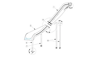 Inter-fab Wild Ride Slide Lower Runway Left turn | Gray | WRS-LRUN-G-L