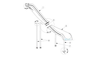 Inter-fab Wild Ride Slide Lower Runway Right Turn | Tan | WRS-LRUN-T-R