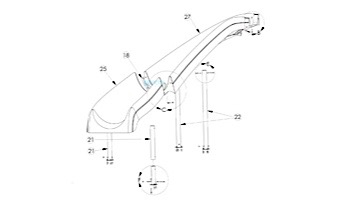 Inter-fab White Water Silde Lower Runway Left Turn | Gray | WWS-LRUN-G-L