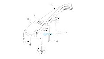 Inter-fab White Water Silde Upper Runway Left Turn | Tan | WWS-URUN-T-L
