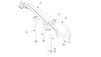 Inter-fab White Water Silde Upper Runway Right Turn | White | WWS-URUN-W-R