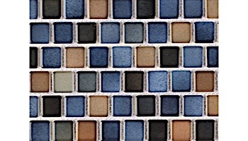 National Pool Tile Mix 1x1 Series | Blue Brown Blend | MIX-BLUE BAY