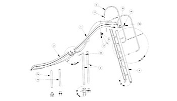 Inter-fab City 2 Slide Lower Runway Right Turn | Blue | CITY2-LRUN-B-R