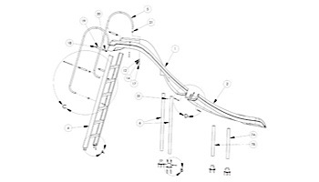 Inter-fab City 2 Slide Upper Runway Left Turn | Tan | CITY2-URUN-T-L