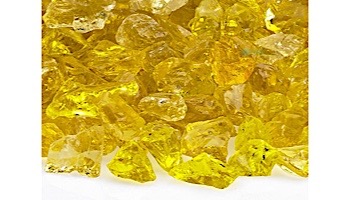 American Fireglass Small Recycled Glass Collection | Yellow Fire Glass | 10 Pound Jar | CG-YELLOW-J