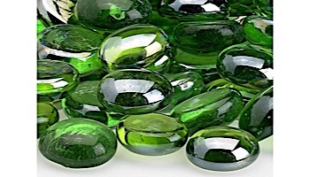 American Fireglass Half Inch Fire Beads Collection | Emerald Green Luster Fire Beads | 10 Pound Jar | FB-EMELST-J