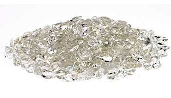 American Fireglass Eco Glass Collection | Crystal White Glass Beads | 25 Pounds | ECO-WHT-25