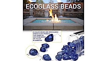 American Fireglass Eco Glass Collection | Crystal White Glass Beads | 55 Pounds | ECO-WHT-55