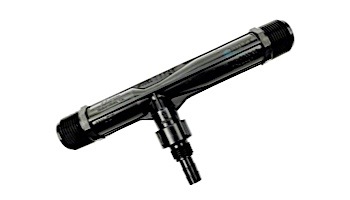 DEL #1583-A Mazzei Injector Kynar with Check Valve | 1-1/2" NPT, 1/2" MPT | Black | 7-0378